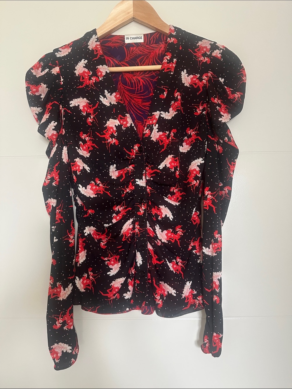 Diane Von Furstenberg Reversible Blouse with Floral Print